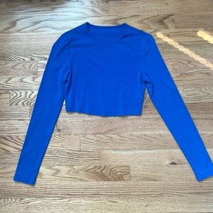 Cropped royal blue long sleeve